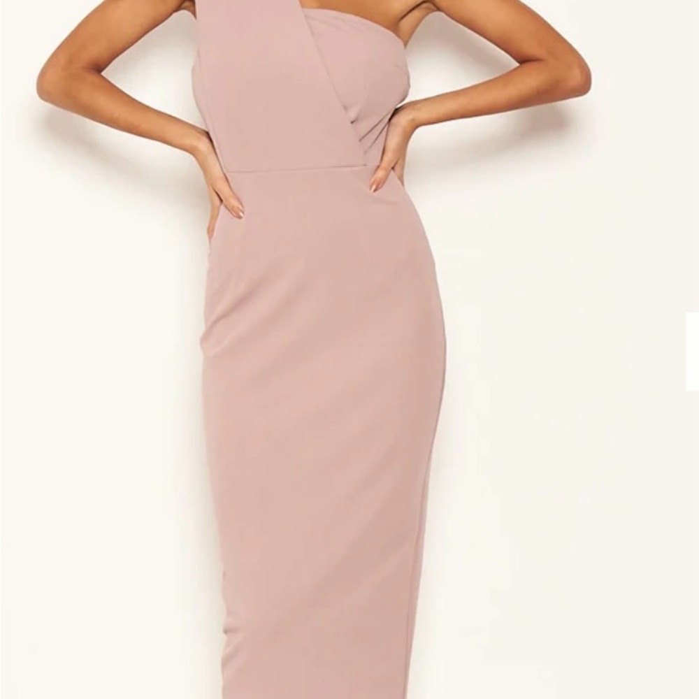 AX Paris Pink One Shoulder Sleeveless Dress